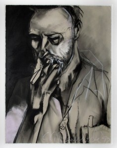 "Kent Inhaling" after Kent Behrens by Kristin Pluhacek